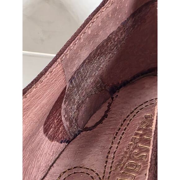 CLARKS Shoes Artisan Flats Comfort Brown Suede SlipOn Embroidered Women Size 9W - Picture 14 of 15